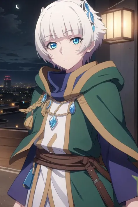 meteoraosterreich, <lora:meteora osterreich s1-lora-nochekaiser:1>,
meteora osterreich, short hair, bangs, blue eyes, hair ornament, white hair, blunt bangs,
BREAK cape, cloak,
BREAK outdoor, city, night, sky, buildings, moon, clouds,
BREAK looking at viewer, (cowboy shot:1.5),
BREAK <lyco:GoodHands-beta2:1>, (masterpiece:1.2), best quality, high resolution, unity 8k wallpaper, (illustration:0.8), (beautiful detailed eyes:1.6), extremely detailed face, perfect lighting, extremely detailed CG, (perfect hands, perfect anatomy),