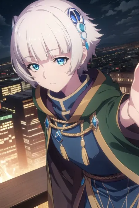 meteoraosterreich, <lora:meteora osterreich s1-lora-nochekaiser:1>,
meteora osterreich, short hair, bangs, blue eyes, hair ornament, white hair, blunt bangs,
BREAK cape, cloak,
BREAK outdoor, city, night, sky, buildings, moon, clouds,
BREAK looking at viewer, (cowboy shot:1.5),
BREAK <lyco:GoodHands-beta2:1>, (masterpiece:1.2), best quality, high resolution, unity 8k wallpaper, (illustration:0.8), (beautiful detailed eyes:1.6), extremely detailed face, perfect lighting, extremely detailed CG, (perfect hands, perfect anatomy),