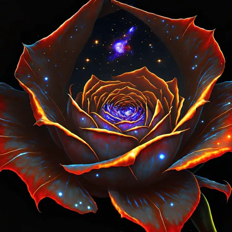 (masterpiece, top quality, best quality, official art, beautiful and aesthetic:1.2), a rose made of galaxy of star under the water, digital art, wlop, (no humans:1.9)
