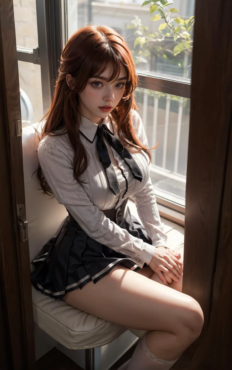 ((masterpiece, best quality)), insaneres, absurdres, solo, looking at viewer,
ANIME_DxD_Rias_Gremory_ownwaifu,
1girl, bangs, long hair, red hair, breasts, large breasts, rias gremory, blue eyes, hair between eyes, very long hair, collarbone, hair intakes, hair over breasts,
black capelet, black corset, collared shirt, kuoh academy school uniform, layered skirt, underbust, school uniform, skirt, shirt, long sleeves, purple skirt, ribbon, miniskirt, neck ribbon, thighhighs, black ribbon,
(from above, sitting)<lora:ANIME_DxD_Rias_Gremory_ownwaifu:0.9>,
depth of field, vanishing point, garden, sidelighting,