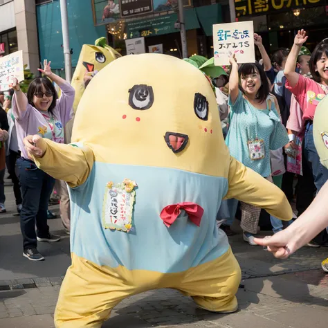 masterpiece, crowd,  street,  funassyi, dancing <lora:funassyi-I:0.8>