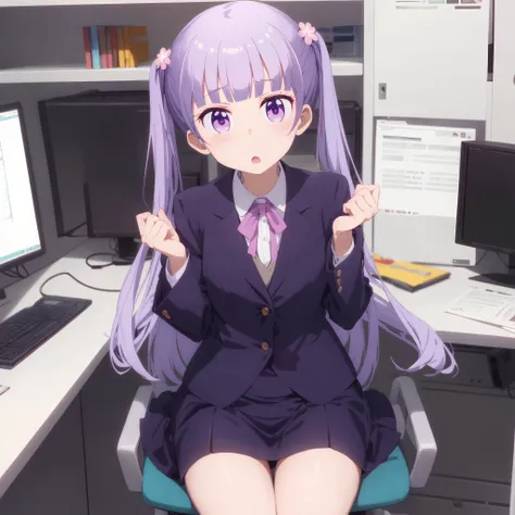 (masutepiece, Best Quality, hight resolution, nffsw, Perfect Pixel, depth of fields, 4K), Beautiful anime girl, Perfect body , ,(cum on body:1.6) , (bukkake:1.6), ,  , aoba suzukaze, ribbon, suit, jacket,,,,, ,nsfw,(ecstasy:1.3) ,(slut:1.2),(vulgarity:1.3),(fucked silly:1.1),(steam:1.1),(wet:0.8),(trembling:0.8),(tears:0.7) ,(drooling:0.6),(sweat:0.8), wince,(orgasm:1.5), , {{{{{knees to chest}}}}} ,,{{{{{from directly above}}}}},{{asymmetrical docking}},{{boy's lower body}},{{{{girl's face and nipples and navel}}}},{{navel forcus}},{{{{pov}}}},{{{very close to viewers}}},,{excessive cum, intercourse with a man,full body,,,from front,{cum bussy}, hetero, cum,{{girl's liying on back}},faceless male,,{{facing viewer}},hetero,1girl and 1boy,nsfw,{{single picture}}, girl's hands down, girl's arms behind back, hands out of frame, (hardcore sex:1.6), office room, PC, keyboard, black chair, desk , on desk