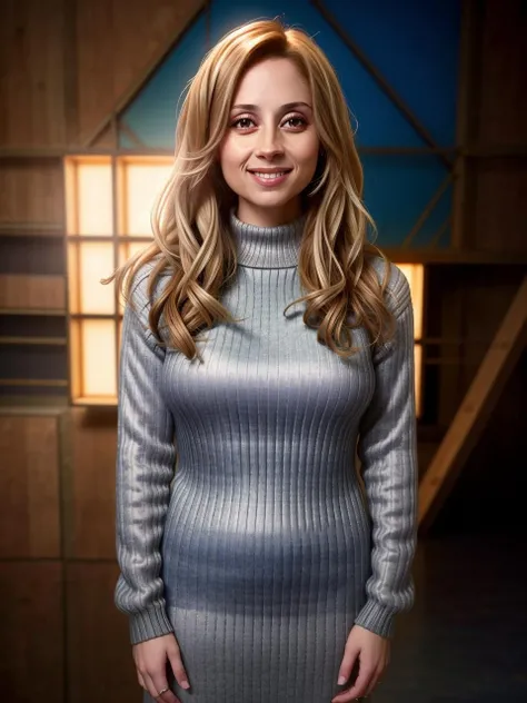 (RAW photo, 16k, masterpiece, best quality: 1.2), elegant woman, <lora:Lara-Fabian_Xtroat_V1:1>, smiling, wearing a sweater, High Dynamic Range, vivid color, clear shadows and highlights, enhanced contrast, natural background, high contrast, cinematic lighting