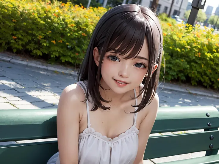 (best quality, masterpiece:1.2),ultra detailed,solo,cute girl,Park_Bench_background, <lora:ParkBench_v1:0.6>,(sit on the bench,upper body:1.3),lite smile,