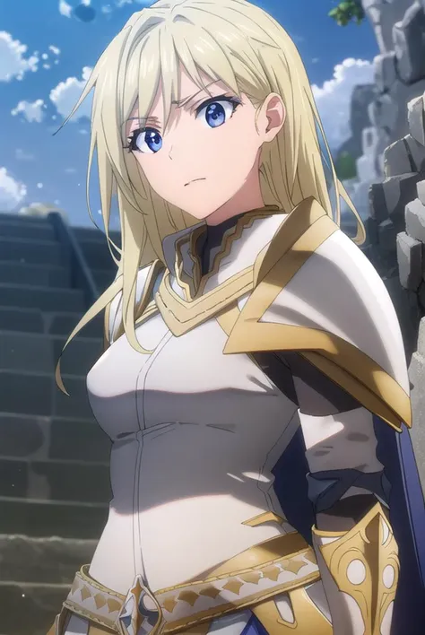 femaleknight, <lyco:femaleknight-lyco-nochekaiser:1>, 
female knight, long hair, blue eyes, blonde hair,
BREAK weapon, sword, cape, armor, shoulder armor, gauntlets, pauldrons, breastplate, knight,
BREAK outdoors, forest, grass, nature, sky, cloud, sun,
BREAK looking at viewer, (cowboy shot:1.5),
BREAK <lyco:GoodHands-beta2:1>, (masterpiece:1.2), best quality, high resolution, unity 8k wallpaper, (illustration:0.8), (beautiful detailed eyes:1.6), extremely detailed face, perfect lighting, extremely detailed CG, (perfect hands, perfect anatomy),