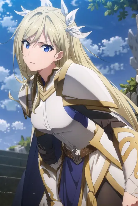 femaleknight, <lyco:femaleknight-lyco-nochekaiser:1>, 
female knight, long hair, blue eyes, blonde hair,
BREAK weapon, sword, cape, armor, shoulder armor, gauntlets, pauldrons, breastplate, knight,
BREAK outdoors, forest, grass, nature, sky, cloud, sun,
BREAK looking at viewer,
BREAK <lyco:GoodHands-beta2:1>, (masterpiece:1.2), best quality, high resolution, unity 8k wallpaper, (illustration:0.8), (beautiful detailed eyes:1.6), extremely detailed face, perfect lighting, extremely detailed CG, (perfect hands, perfect anatomy),