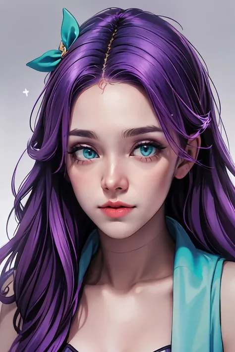 (masterpiece, best quality), 1girl, beautiful face, <lora:abigail:1> abigail, purple hair, aqua eyes,hair ribbon, long hair,