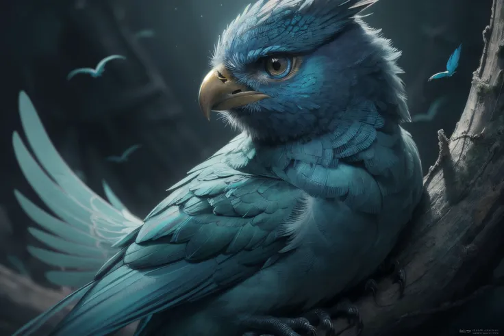 (best quality, masterpiece:1.2), photorealistic, ultra high res, front lighting, intricate detail, Exquisite details and textures, , absurdres, cinematic lighting, dynamic angle, cinematic pose, vibrant colors, (beautifully detailed face),
blue bird, detailed feathers, perched,