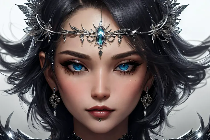 (best quality, masterpiece:1.2), photorealistic, ultra high res, front lighting, intricate detail, Exquisite details and textures, face highlight, sexy, seductive, (detailed eyes:1.3), (beautiful detailed eyes), (beautifully detailed face), (detailed lips:1), (detailed skin:1), absurdres, (beautifully detailed face), (detailed skin:1),
cinematic lighting, dynamic angle, cinematic pose,
chrometype, chrome effect, metal ornaments, metal ornaments facewear, reflective, blushing, headpiece, flirty expression, mask,
<lora:Chrometype:0.5>