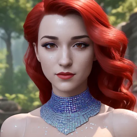 film still of sks Woman as Ariel from The Little Mermaid, (((wearing crystalized nano exoskeleton))), waist up, ((((fighting pose)))), ((destruction background, post apocalyptic)), bloody, (cybernetic), beautiful portrait, outside in the rain, brown eyes, photorealistic, octane engine, cinematic lighting, high detail, high resolution, ((shiny skin)), by Marek Okon, detailed face, masterpiece, superb, 8k wallpaper, extremely detailed, unreal engine 5, cinematic, 4k, (extremely detailed CG unity 8k wallpaper:1.1)