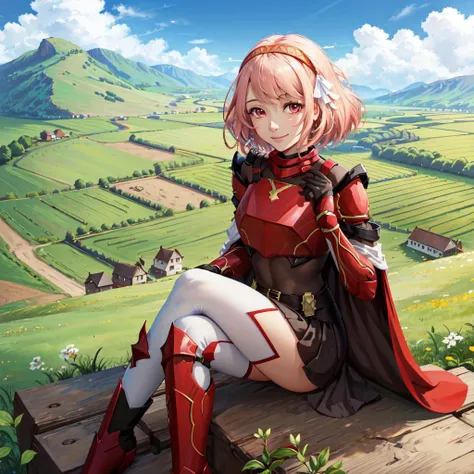 <lora:Lapis_def-10:0.8> lapis_def, boots, cape, red footwear,
masterpiece, best quality, absurdres, farmlands, countryside, smile, looking at viewer