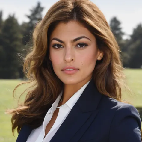 eva_mendes, <lora:EvaMendesXL:1>, 1girl, solo, long hair, looking at viewer, classic business suit, outdoors, parted lips, sky, day, tongue out, tree, blue sky, fingernails, blurry background, curly hair, realistic,, ((perfect eyes, detailed eyes,realistic eyes)), ((sharp face, detailed face, realistic face, naturtal skin, realistic skin, detailed skin, pores))