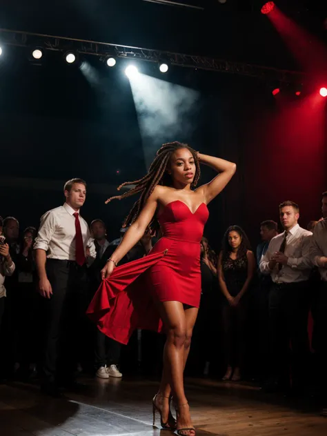 RAW photograph, tv_Kiffany_Washington_MXAI
BREAK
, joyful expression, wearing an elegant party-dress, red lips, dramatic makeup, dancing in a crowded nightclub, god rays, spotlight, "in-the-middle-of-a-dancing-crowd", ((full body shot)), PA7_Portrait-FL
BREAK, 8k uhd, dslr, soft lighting, high quality, film grain, Fujifilm XT3, (((Ultra-HD-details, Ultra-HD-detailed, Ultra-HD-realistic, Ultra-HD-photo-same-realistic-quality-details)))