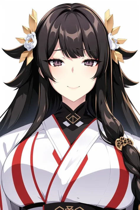 Simple White Background,
beige kimono,white rose print,japanese clothes,wide sleeves,long sleeves,
<lora:punopupupu_Style-KK77-V1:0.7>,
black eyes, black hair,bangs,Long_hair,
,<lora:more_details:0.1>,
1 girl, 20yo,Young female,Beautiful long legs,Beautiful body,
Beautiful Nose,Beautiful character design, perfect eyes, perfect face,expressive eyes,perfect balance,
looking at viewer,(Focus on her face),closed mouth, (innocent_big_eyes:1.0),(Light_Smile:0.3),
official art,extremely detailed CG unity 8k wallpaper, perfect lighting,Colorful, Bright_Front_face_Lighting,White skin,
(masterpiece:1.0),(best_quality:1.0), ultra high res,4K,ultra-detailed,
photography, 8K, HDR, highres, absurdres:1.2, Kodak portra 400, film grain, blurry background, bokeh:1.2, lens flare, (vibrant_color:1.2),professional photograph,
(Beautiful,large_Breasts:1.4), (beautiful_face:1.5),(narrow_waist),