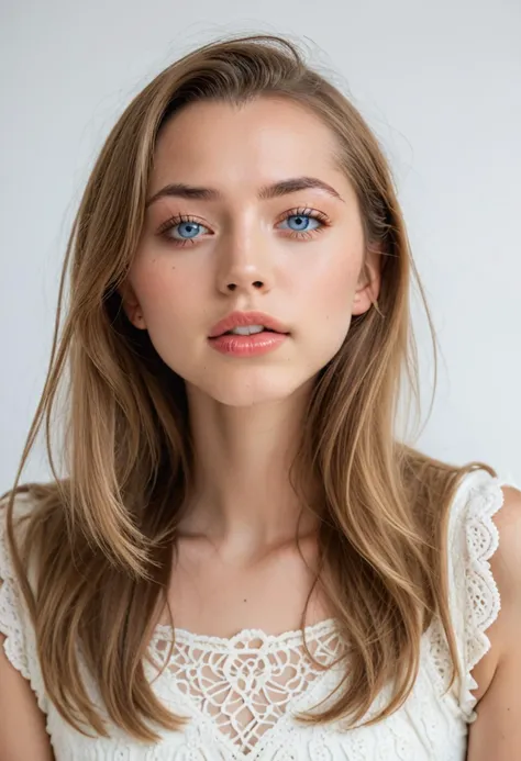 score_9, score_8_up, score_7_up, score_6_up, score_5_up, score_4_up, source_photo, source_real, 1girl, solo, long_hair, looking_at_viewer, brown_hair, blue_eyes, dress, upper_body, parted_lips, lips, realistic <lora:saigetoohey_pxl:1>