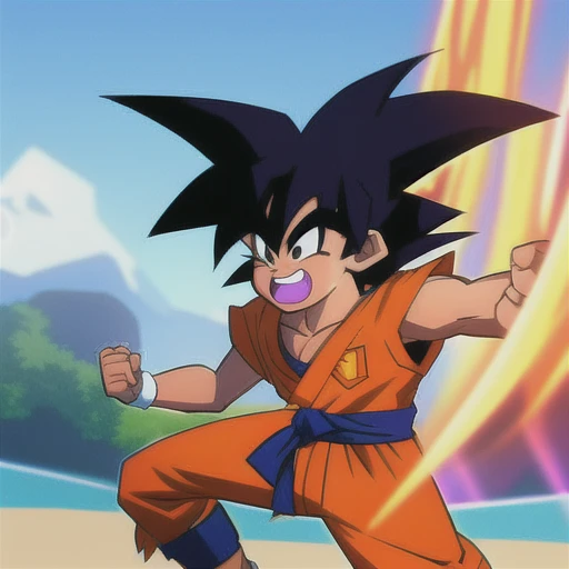 cartoon goku in the style of gtechstyle