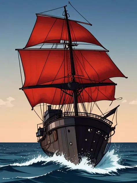Angela_Moongarden, a Kraken attacking a ship on the high seas