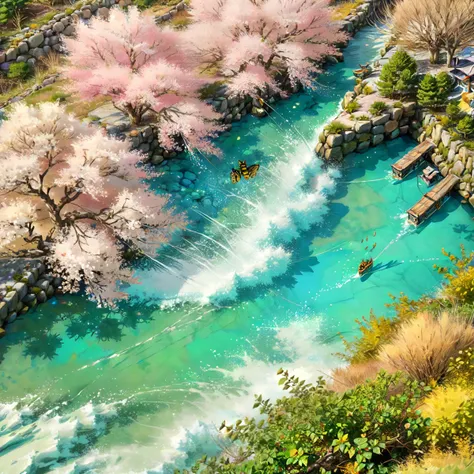 Beneath the arching boughs of a cherry blossom tunnel, a fleeting burst of spring, Festive Dragon Boat Race, Jagged coastal cliffs,Rising majestically above turbulent waters, Urban rooftop beekeeping,Buzzing bees amidst skyscrapers producing honey, Experiencing a heartwarming reunion after overcoming challenges. <lora:Background_Detail_v3:1> <lora:Detailed_Places_R-128_v1:1> <lora:detail_slider_v4:1>, (inked-original-art:1.2) (lineart:1.31) (fine-details:1.3) limited-palette <lora:add_detail:0.5> <lora:realistic:.4> <lora:GoodHands-beta2:0.8>,