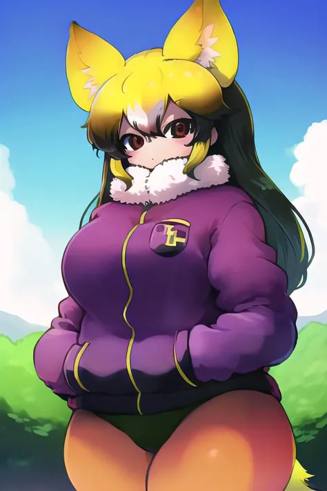 melaton-style, kemono friends, masterpiece, intricately detailed, best quality, highres 4k, expert shading , isna-style, thick outlines,gradient background, plump