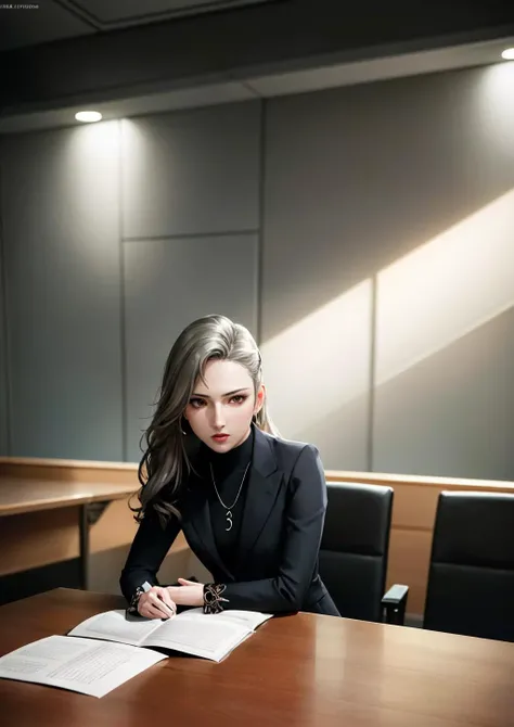 <lora:SaeP5:0.8> Saep5, P5CL
beautiful, masterpiece, best quality, interrogation room, dark, moody lighting, sitting across table,
