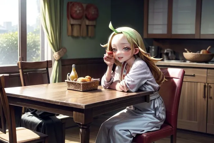 <lora:bianca3:1>, <lora:akebissailoruniform_akebi:1>, <lora:add_detail:1>, <lora:LowRA:0.35>, bianca and akebi komichi are in the dining room, fruit, bottle, food, paper bag, sunlight