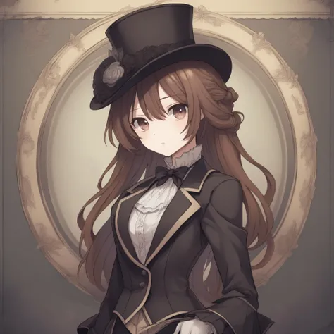 anime girl, victorian suit, coat,