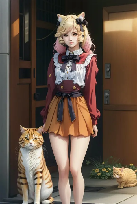 <lora:СÑÐ¸Ð»Ñ Mikimoto_haruhiko:1.1>, <lora:ÐоÑка-девоÑка из Ñок ÑоÑ(Himeko, very long hair, red eyes, hair bow, twin_drills, twintails, long hair,cat ears, yellow cat ears,):0.7>, Himeko, very long hair, red eyes, hair bow, twin_drills, twintails, long hair,cat ears, yellow cat ears, (((masterpiece))), (((best quality))), (((illustration))), (((finely detail))), ((extremely detailed cg unity 8k wallpaper, highres)), (beautiful detailed face and eyes and hair:1.1), (an extremely delicate and beautiful girl:1.2), ultra-detailed, ultra high res, high quality, 4K, extreamly delicate and beautiful, full_body, standing, in full growth, hourglass waist