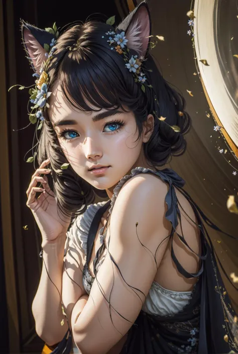 <lora:Ð¡ÑÐ¸Ð»Ñ Mikimoto_haruhiko:1>, <lora:ÐÐ¾ÑÐºÐ°-Ð´ÐµÐ²Ð¾ÑÐºÐ° Ð¸Ð· ÑÐ¾Ðº ÑÐ¾Ñ(cyan, animal ears, cat ears,tail,blue eyes,black hair,curly hair):0.7>, cyan, animal ears, cat ears,tail,blue eyes,black hair,curly hair, 1girl in full growth, best quality, masterpiece, ultra-detailed, high quality, perfect nose, highly detailed skin, warm skin tone, defiance512, RAW photo, best quality, high resolution, (masterpiece), dreamlike, dreamy, modelshoot style, analog style, tonemapping, photorealistic, professional photography, sharp focus, HDR, 8K resolution, intricate detail, sophisticated detail, hyper detailed, (depth of field), highlight and shadow, volumetric lighting, cinematic bloom, professional light, looking at viewer, blotchy,