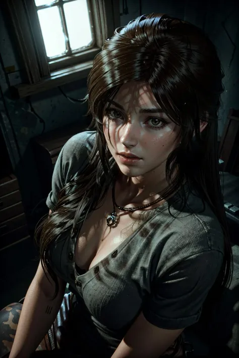(masterpiece, best quality, cinematic lighting)
1girl, LaraRise, solo, long hair, brown hair, brown eyes, High angle shot
  <lora:epi_noiseoffset2:1> <lora:add_detail:0.5>   <lora:LaraRise:0.8>