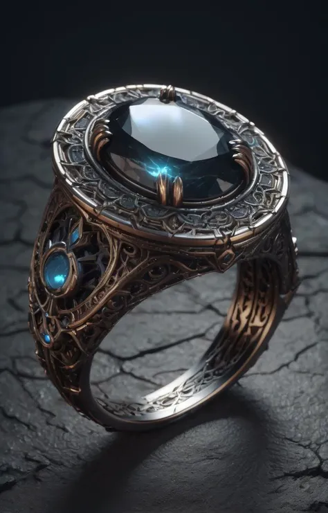 (dark magic), (grim), ring with the stone, (intricate details), (hyperdetailed), 8k hdr, high detailed, lot of details, high quality, soft cinematic light, dramatic atmosphere, atmospheric perspective