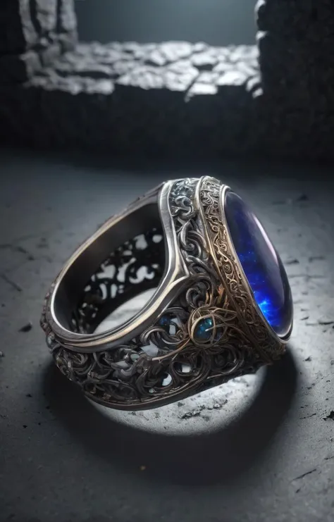 (dark magic), (grim), ring with the stone, (intricate details), (hyperdetailed), 8k hdr, high detailed, lot of details, high quality, soft cinematic light, dramatic atmosphere, atmospheric perspective