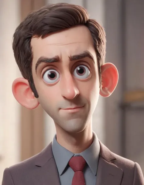 3D character.(B.J. Novak as Ryan Howard:1.6), (caricature:0.2). bokeh, professional, 4k, highly detailed <lora:SamaritanEsdxl:0.45> (Pixar Render, CGI Animation, Disney:1.2) cute big circular reflective eyes, office, dof, (cinematic film), (sly expression:1.2)