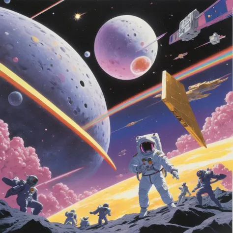 poster art by Tomokazu Matsuyama, space art, 3d game art,