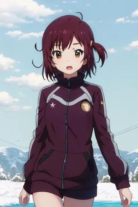 best quality, masterpiece, highres, solo, {ayaka_tachibana_imocho:1.15}, short_hair, brown_hair, brown_eyes, open_mouth