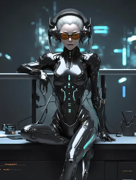 /imagine: A photorealistic, 8K, HD cinematography that captures a cyberpunk woman in an epic composition. Using the powerful capabilities of Unreal Engine, the scene shows ultra-wide-angle shots with exquisite depth of field, highlighting hyper-detailed, beautifully color-coded elements. The intricate details are masterfully graded in color, enhancing the overall cinematic experience. The Cyberpunk Woman is portrayed in a fascinating style of editorial photography, where depth of field and DOF create a visually stunning effect. The white balance is perfectly tuned to bring out the vibrant tones of the futuristic surroundings. The resolution reaches an astonishing 32k, providing unmatched clarity and sharpness. ProPhoto RGB ensures accurate and vivid colors, while VR technology immerses viewers in a virtual world. The lighting design is a work of art, combining mid-rear lighting, backlighting and natural lighting to create a changing yet cinematic atmosphere. Incandescent and fiber-optic lights add depth and ambience, while changing lighting techniques further enhance the overall aesthetic. The studio's lighting setup employs soft, volumetric lighting techniques, including contre-jour and accent lighting, to emphasize subject characteristics and create a beautiful lighting contrast. Global lighting techniques, such as screen space and ray tracing reflections, as well as diffraction gradation and chromatic aberration, add a touch of realism and depth to the scene. GB's use of scroll lines and scanning enhances futuristic and cyberpunk elements, while ray-traced ambient occlusion and antialiasing ensure smooth edges and realistic shadows. Shaders, including OpenGL shaders