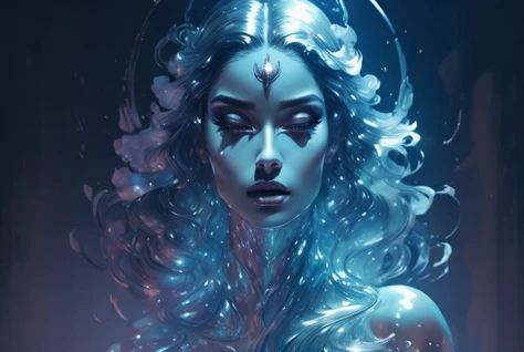 (watercolor painting:1.3), rosalinenobodysd15, portrait, solo, upper body, looking at viewer, detailed background, detailed face, (<lora:Unholy:0.5>, Sc3pt4, scifi theme:1.1), mercury-mage, melancholic, surrounded by slivers of glowing silver, alchemical symbolism,fusing mercury with magical abilities, fluid mercury, reflections, silver-colored fluid, slippery, dynamic pose, silver colour scheme, mercury in background, dramatic lighting, epic atmosphere, (masterpiece, best quality, high quality, highres, ultra-detailed) perfectly detailed eyes, uhd, dslr, hdr, intricate details, <lora:holo_20230701001227:0.8> <lora:AdvancedEnhancer:1> (Feminine:1.4),(beautiful:1.4),(attractive:1.3),handsome,calendar pose,perfectly detailed eyes,studio lighting,thematic background <lora:Dark_Fantasy:1> Dark Fantasy,,(Subtle colors:1),, (seductive, alluring, charming:1.3)