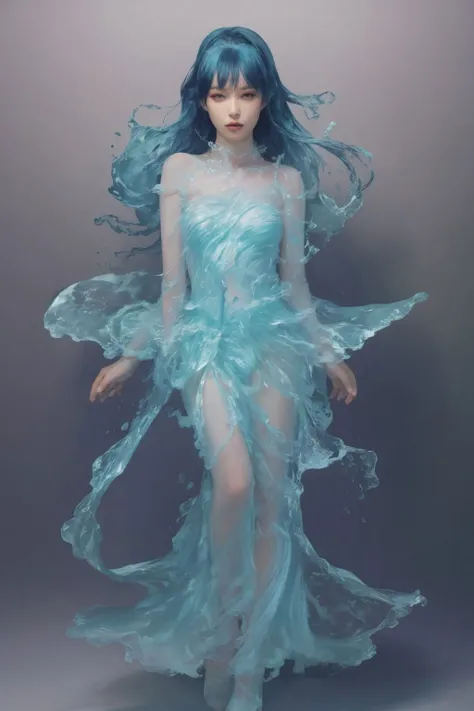 1girl, <lora:holo-V1:0.8>, <lora:LiquidClothesV1fixed:0.8>, liquid clothes,dress,full body, <lora:FluidHair2.4:1>, liquid hair, photorealistic, wallpaper, official art, see-through, transparent clothing, (masterpiece, best quality, high quality, highres, ultra-detailed),