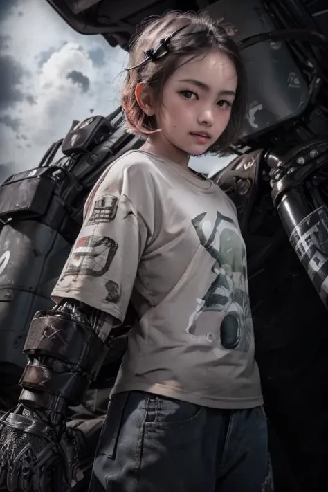 (Best quality, 8k, 32k, Masterpiece, UHD:1.2),
(original: 1.2), (realistic: 1.3) ,ultra high res, raw photo, best quality, cinematic light, Go Pro, uhd, intricate details, film grain, dreamlike,
Photo of kid playing in favela with mechanical arms as amputee, 1girl,upper body, face shot,
<lora:sd-No.171:0.2>, extreme close-up,
(downcast look:2),(looking down:1),grin,shy,symmetry eyes, perfect face,
T-shirt,district-9,star wars,gun mu, akira,
<lora:LowRA:0.5> <lora:flat2:-0.4>, <lora:buzzcut_hairstyle:0.3> <lora:mechanicalarms:1>,mechanical arms