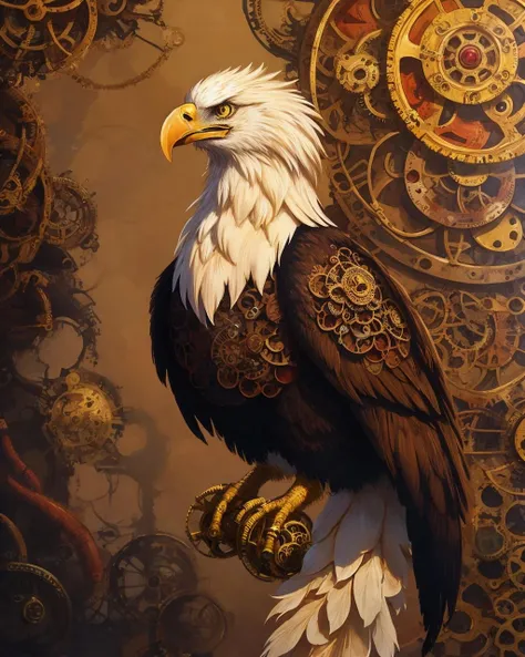best quality,masterpiece,highly detailed,ultra-detailed
1 bird Bald Eagle It has a brown body and a white head with a yellow beak.
<lora:neg4all_bdsqlsz_V3.5:-1>,
<lora:steampunkV02_last:2>
by steampunk,fantasy art