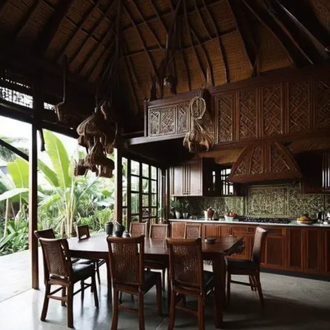 <lyco:Indonesian_style_interior_design_Sa_May:1.0> Indonesian style interior design of  Kitchen