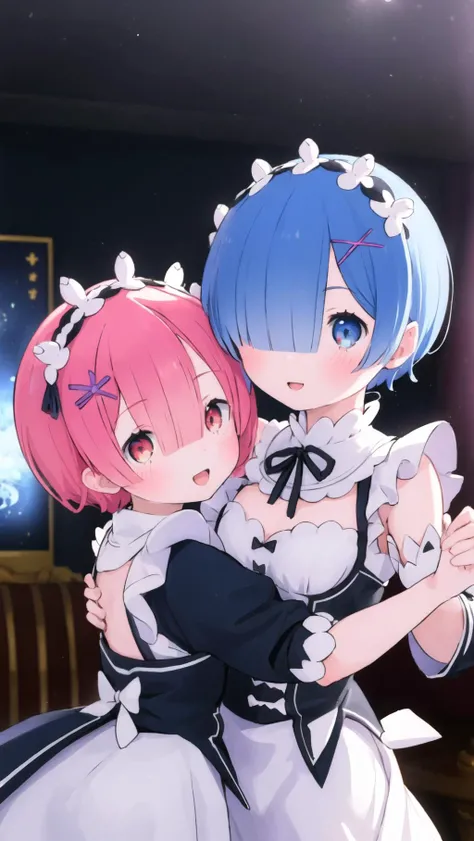 (((2girls))), ramchi, remrin, maid, looking at viewer, BREAK,
dancing, happy, smile, <lora:Oni Sisters Ram & Rem - rezero:0.8>, masterpiece, best quality, hyperrealistic, extremely detailed, highly quality, 4k, sharp focus, professional photograph, sharp focus, award winning, cinematic lighting, octane render, unreal engine, volumetrics dtx, Wallpaper,