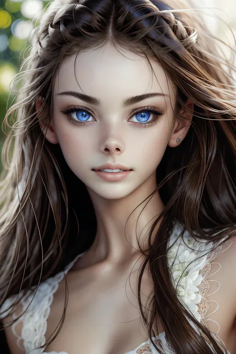 masterpiece, best quality, perfect angle, award winning,  professional portrait photo of a woman, meika woollard,  detailed beautiful eyes,  posing for the camera, close-up, smile,  sharp focus, detailed, intricate, high quality, high resolution, hyper realistic, key light, fill light, rim light, photography by Brooke Shaden, photography studio backdrop,