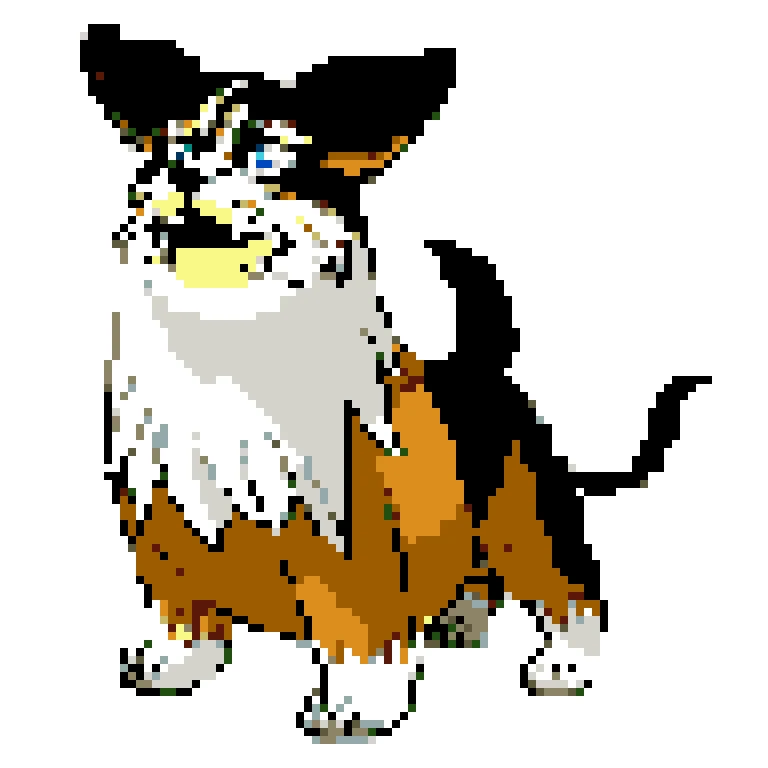 <lora:Pokemon_Sprites_V1:0.9> dog, feral, fullbody, pixel art, 2d, pokemon, bw front sprite, frontsprite, solo, white background