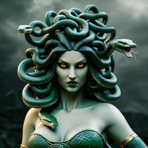 Create a spectacular image of Medusa from Greek mythology epic image.