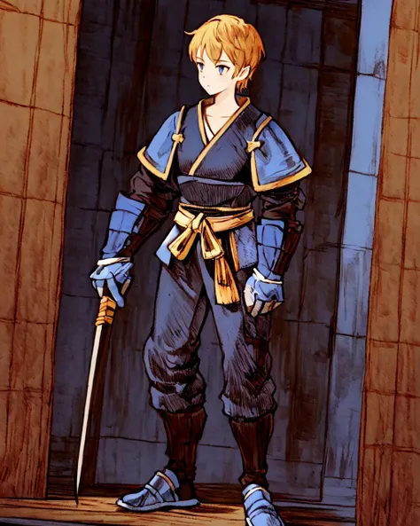 <lora:FFTJobs:0.9> boy samurai, full body,
(masterpiece), best quality, highres, 4k, 8k, Detailed Illustration, intricate detail, cinematic lighting, amazing quality, 1girl, fit female, amazing shading, soft lighting, facing camera, perfect eyes