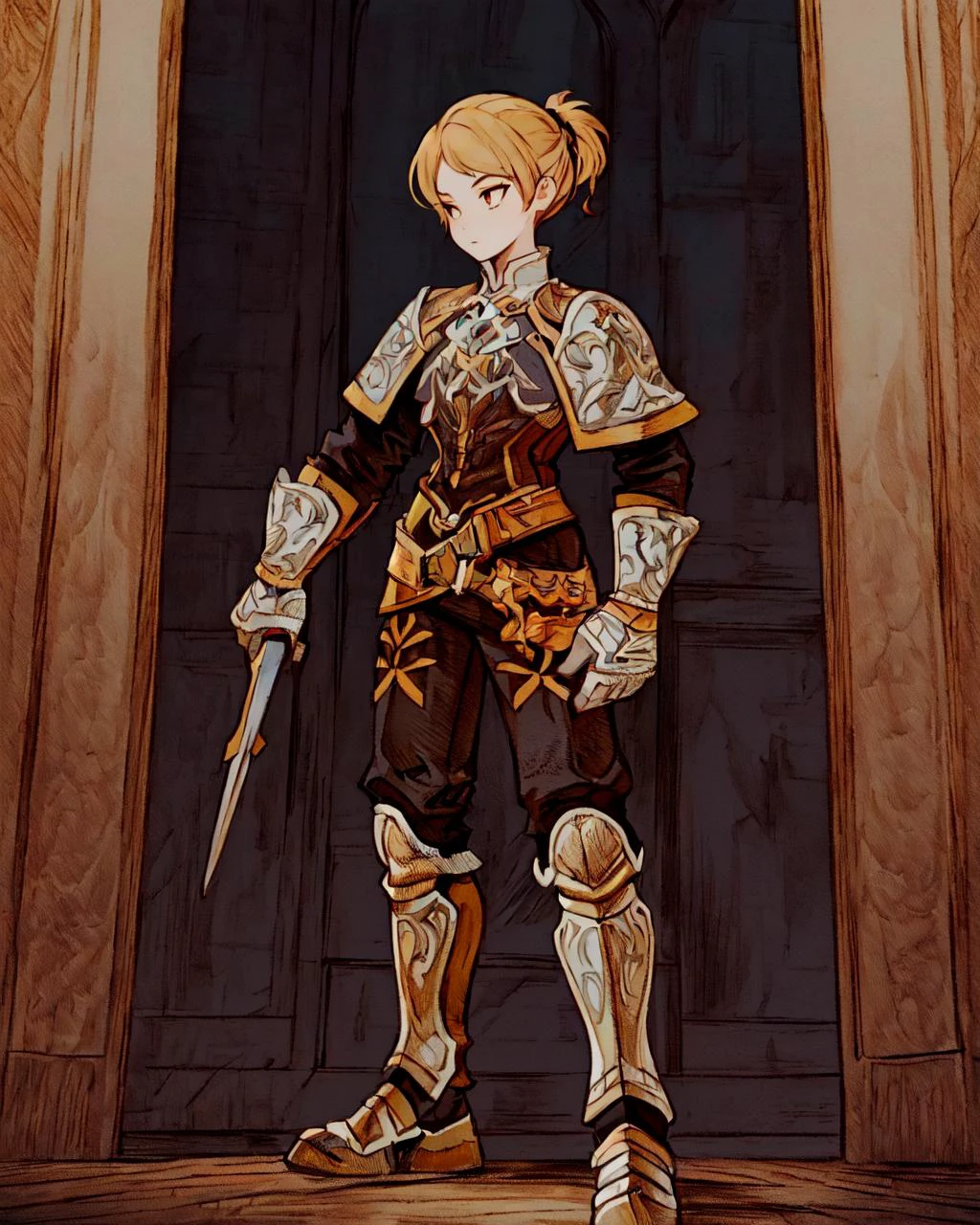 <lora:FFTJobs:0.7> boy warrior, full body,
(masterpiece), best quality, highres, 4k, 8k, Detailed Illustration, intricate detail, cinematic lighting, amazing quality, 1girl, fit female, amazing shading, soft lighting, facing camera, perfect eyes