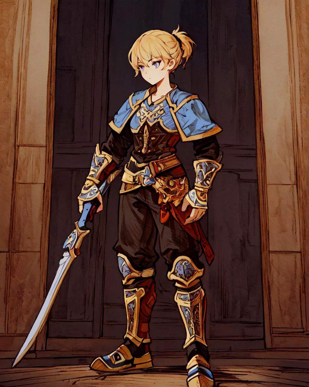 <lora:FFTJobs:0.6> boy warrior, full body,
(masterpiece), best quality, highres, 4k, 8k, Detailed Illustration, intricate detail, cinematic lighting, amazing quality, 1girl, fit female, amazing shading, soft lighting, facing camera, perfect eyes