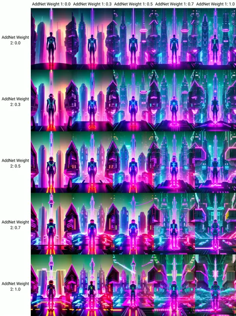 ( cyberspace_background ), a futuristic city with neon lights and a man standing on top of a building , 1girl, solo, standing, scenery, science fiction, neon lights, hologram, very wide shot,