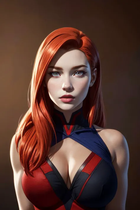 (ultra realistic,32k, masterpiece:1.2),(high detailed skin:1.1),( 8k uhd, dslr, high quality:1.1),
<lora:Miss_Martian_2020_YJ:0.7>Miss_Martian_2020_YJ, red colored eyes,shoulder-length red hair,, , <lora:add_detail:0.81>, (huge breast:1.1),
(looking at viewer, Bend forward:1.1),(upper body:1.1),
,(glow in the dark:1.1), blank background