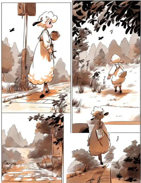 Sheep walking, panels, cute, limited palette
score_8_up <lora:DB-10FT:1>